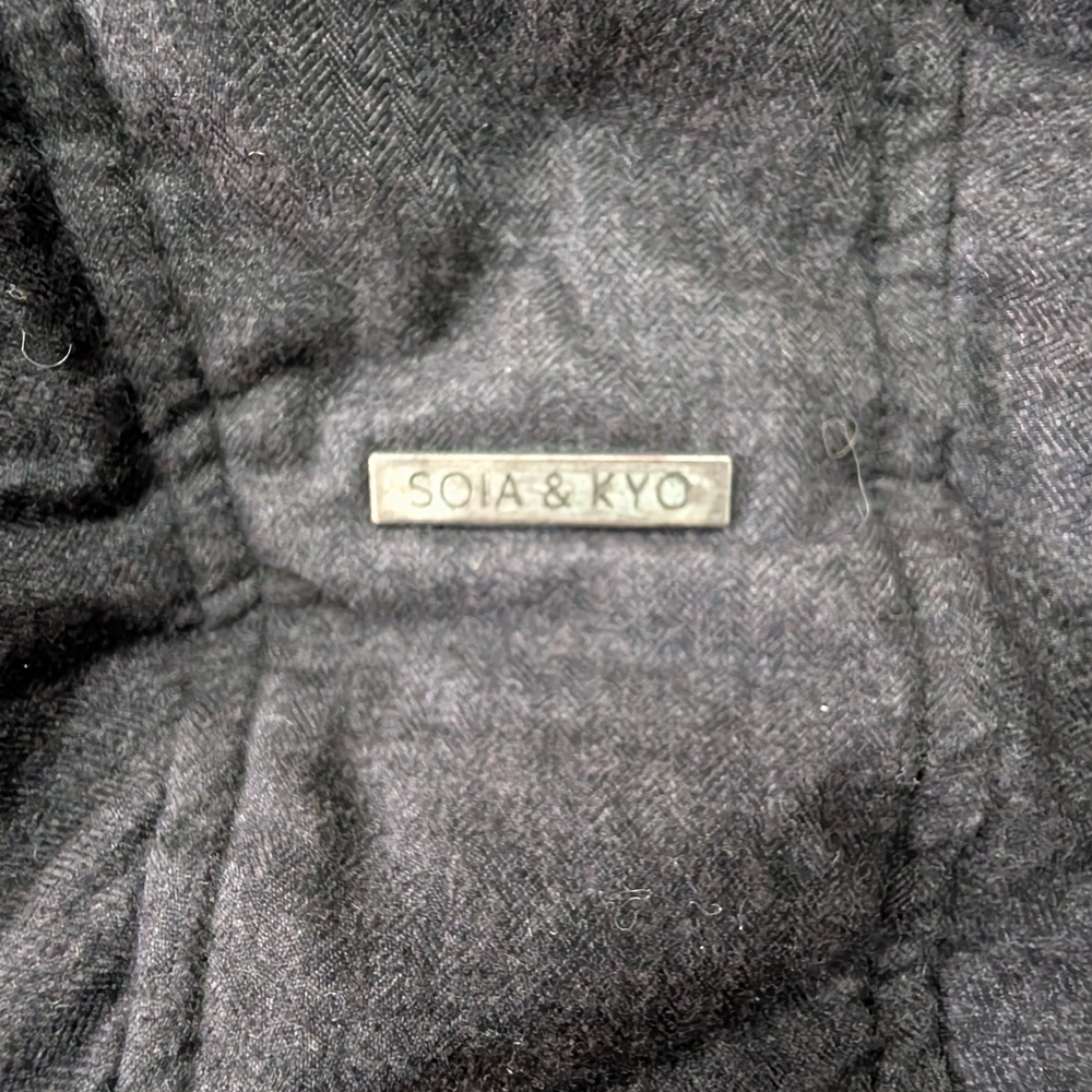 Women's Black Hooded Coat - Picture 4 of 9